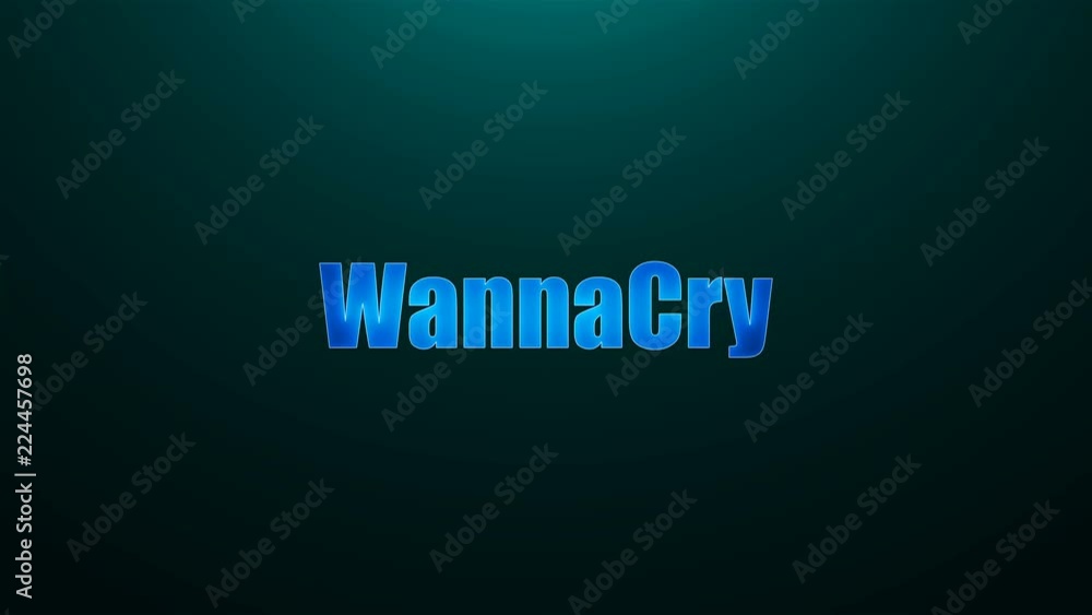 Poster letters of wannacry text on background with top light, 3d rendering background, computer generating