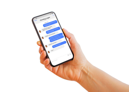 Sample messaging app on mobile phone