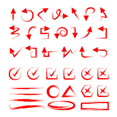 red arrow and check mark set