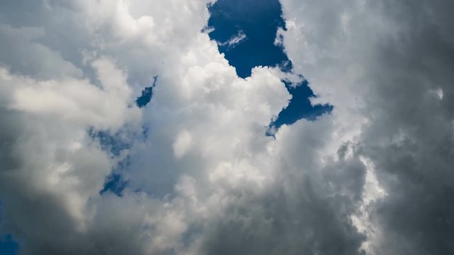 time lapse of dark clouds with blue sky
