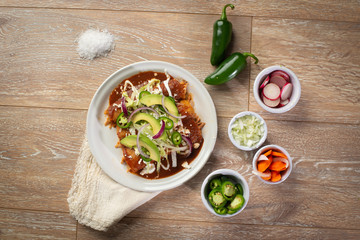 Mexican Plate of Red Enchiladas