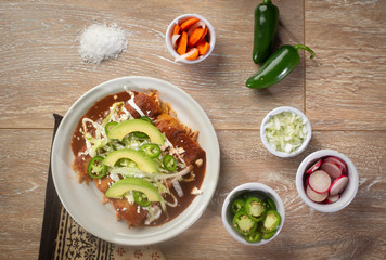 Mexican Plate of Red Enchiladas