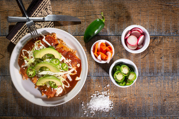 Mexican Plate of Red Enchiladas