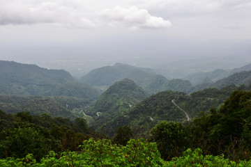 road to Ang Khang from the city to highland, dangerous to drive along the hill, Chiang Mai, Thailand