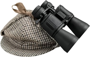 Binoculars isolated exploration white discovery black searching