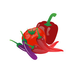 fruit vegetables graphic design vector