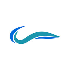 water wave logo icon design template vector