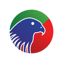 bird head in a circle logo icon design template vector