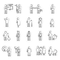 hand drawn people icons