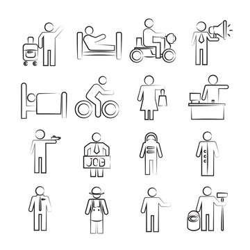 hand drawn people icons