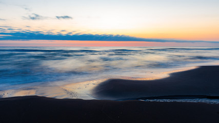 Fototapeta premium Before dawn on sea, long exposure photography