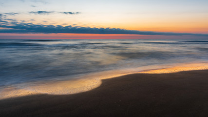 Fototapeta na wymiar Before dawn on sea, long exposure photography