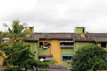 The stacks of apartment or housing area in Colombo