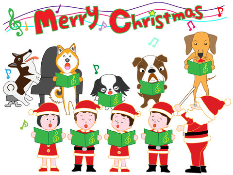 子供と犬たちのクリスマスコンサート。