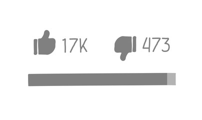 Thumb Up and Thumb Down, Likes and Dislikes rating on a social media vector illustration