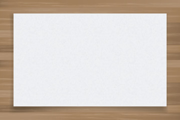 Fototapeta premium White paper sheet on wood texture background. Vector.