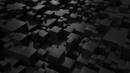 Pattern from black cubes of different sizes