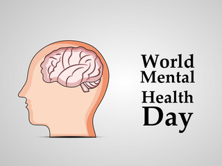 illustration of elements of World Mental Health Day Background