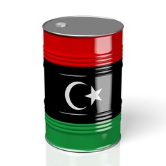 3D oil barrel/ flag of Libya