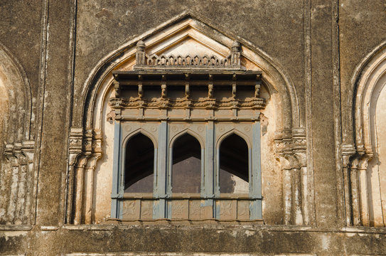 Beautiful Chajja window of the entarnce to Tomb of Ali Barid Shah, Bidar, Karnataka