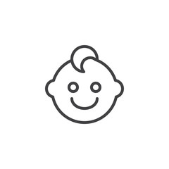 Baby boy face outline icon. linear style sign for mobile concept and web design. Newborn Child simple line vector icon. Symbol, logo illustration. Pixel perfect vector graphics