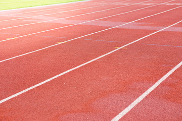 Red Track in the stadium