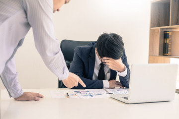 working in the office. Manager is not satisfied the argument. Business complaining in discuss during their no reason about mad group of team After office conflict against madly manager.