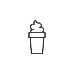 Ice cream outline icon. linear style sign for mobile concept and web design. Sweet dessert snack simple line vector icon. Symbol, logo illustration. Pixel perfect vector graphics