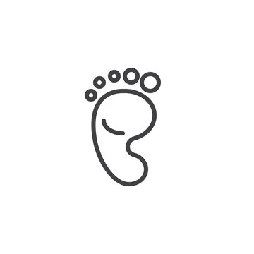 Baby footprint outline icon. linear style sign for mobile concept and web design. Baby feet simple line vector icon. Symbol, logo illustration. Pixel perfect vector graphics