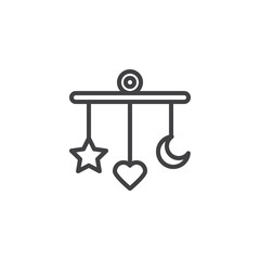 Mobile toy outline icon. linear style sign for mobile concept and web design. Baby crib mobile simple line vector icon. Symbol, logo illustration. Pixel perfect vector graphics
