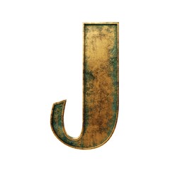 Old bronze ancient 3d isolated alphabet an numbers