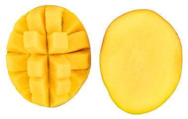 mango isolated on white background, top view