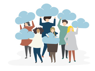 Illustration of avatar social network concept