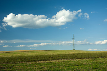 Electric pole on the field