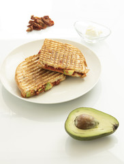 sandwich toast grilled on white background