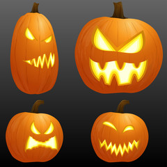 different Halloween pumkpins