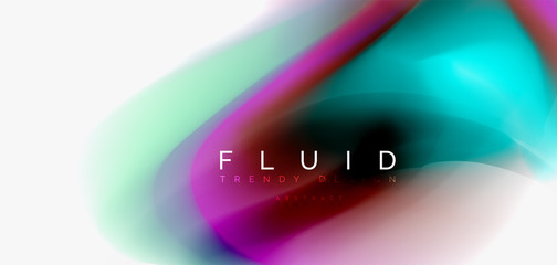 Color flowing wave, trendy liquid design template