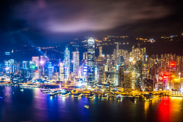 Fototapeta na wymiar Beautiful architecture building exterior cityscape of hong kong city skyline