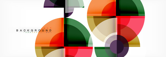 Obraz premium Abstract background - multicolored circles, trendy minimal geometric design