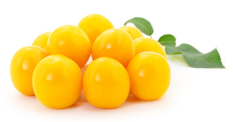 Yellow plum isolated