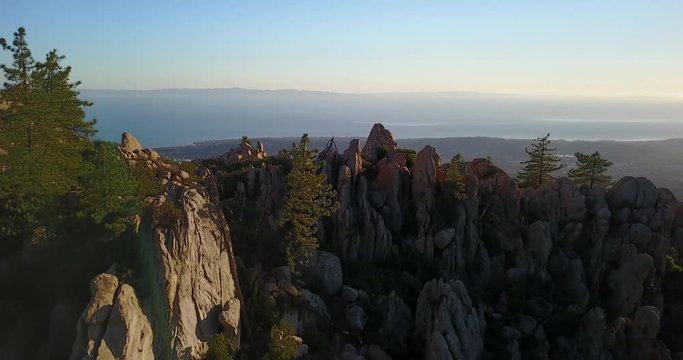 Beautiful Rugged Coastal Mountain Aerial Santa Barbara