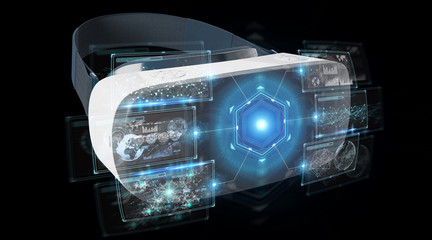 Virtual reality glasses technology illustration 3D rendering