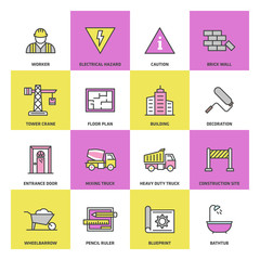 Construction Colored Icon Set