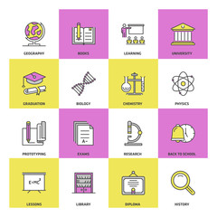 Education Colored Icon Set