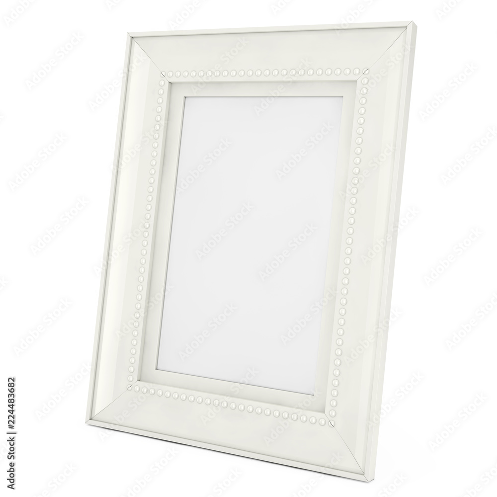 Aufkleber blank mock up white frame for photographs. 3d rendering