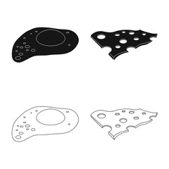 Vector design of burger and sandwich icon. Collection of burger and slice vector icon for stock.