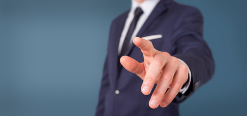 Obraz premium Empty holding hands of a businessman at the office