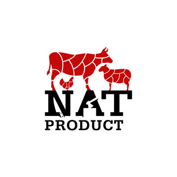 Butcher vector logo. Nat product logo.