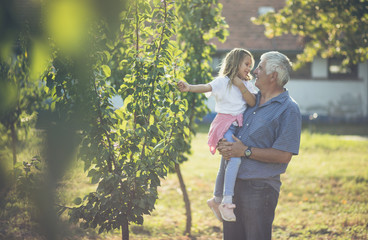 Grandfather, I love our moments in the countryside. - obrazy, fototapety, plakaty