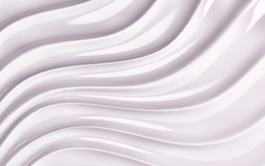 White stripe waves futuristic background. 3d render